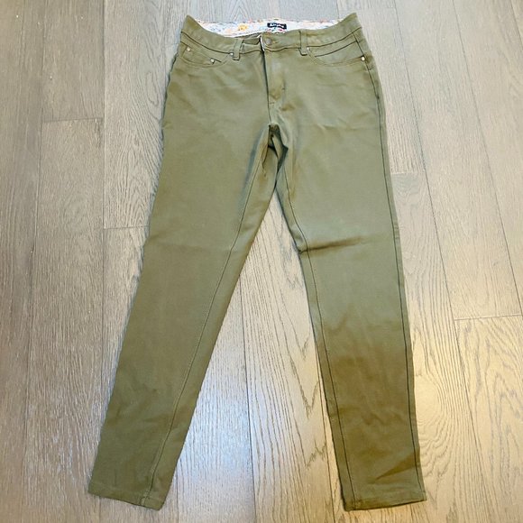 Suko Jeans Pants - Army Green Stretchy Pants Pockets size 10
